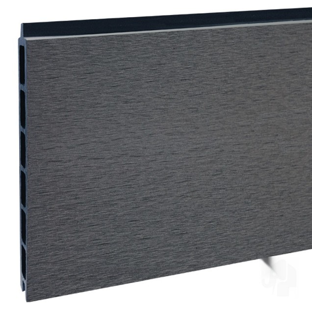 Elephant schutting Modular Evo houtcomposiet 180x200 cm Rock Grey, antraciet profielen