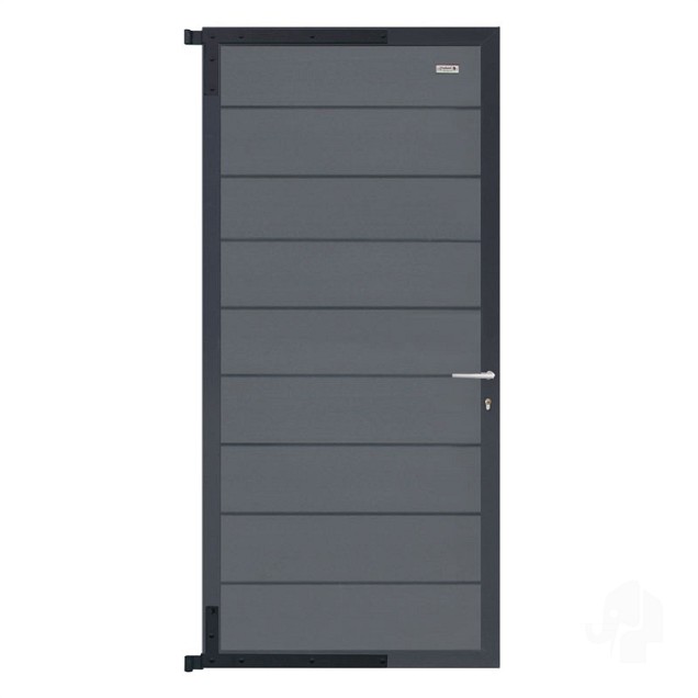 Elephant tuindeur Modular Evo houtcomposiet 90x195 cm Rock Grey, antraciet beslag