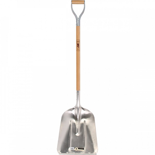 Schop - Karlstad - Aluminium - Met slijtstrip - Houten steel - 85 cm