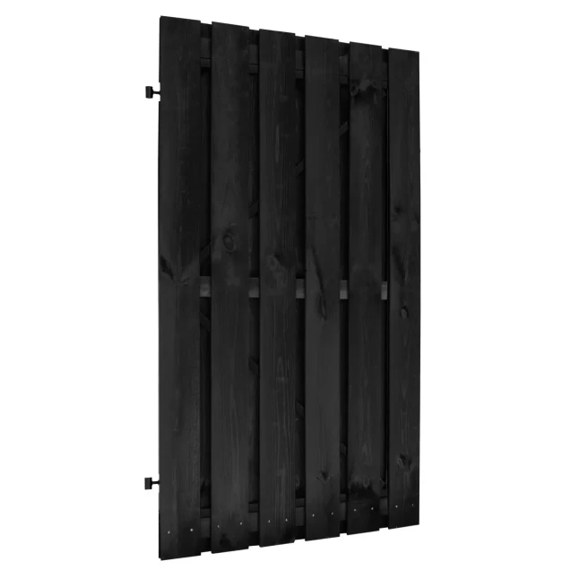 Jumbodeur geschaafd naaldhout 15 mm op verstelbaar frame 100x195 cm, geïmpregneerd en zwart gespoten.