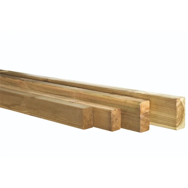 Grenen geschaafde regel 4,4x6,8x500 cm, groen geïmpregneerd.