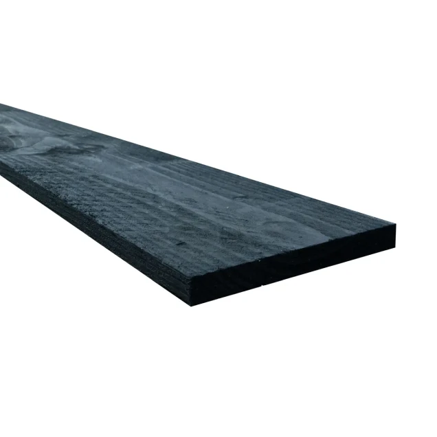 Douglas fijnbezaagde potdekselplank 2,2x20x500 cm, zwart gespoten.