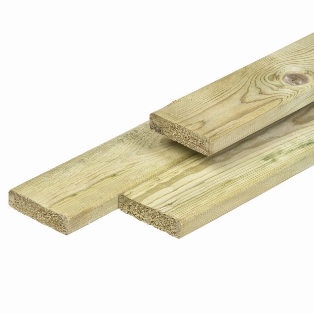 NE vuren timmerhout geïmpregneerd 1,9x7x360 cm geschaafd 4rh