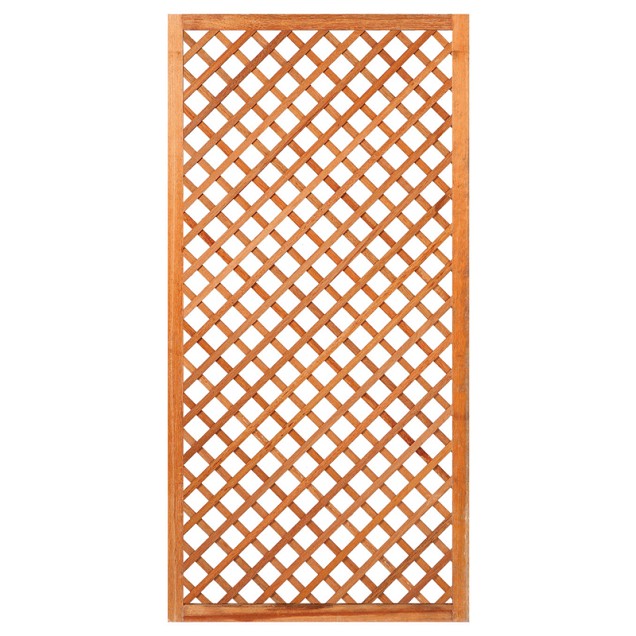 Trellis, diagonaal hardhout met lijst 180x90 cm glad geschaafd
