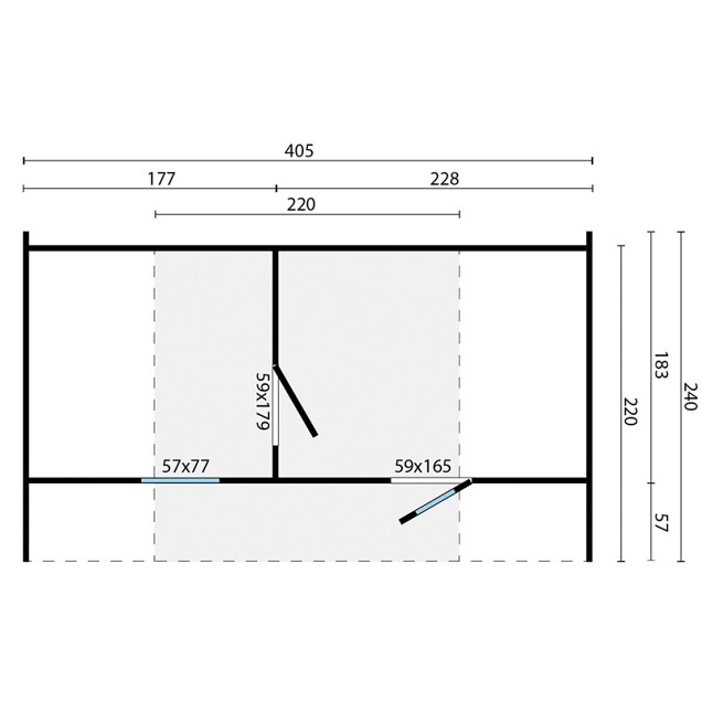 Oval sauna onbehandeld vuren 400x240 cm