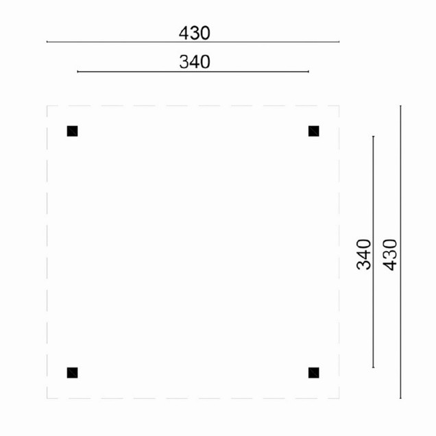 DHZ Prieel Obdam 430x430 cm basis incl. schroefpakket