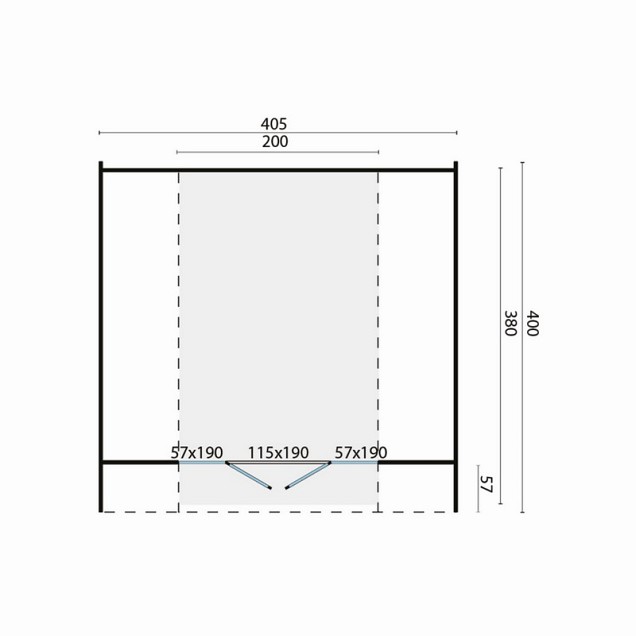 Camping Oval / Home office Thermowood 405x400 cm