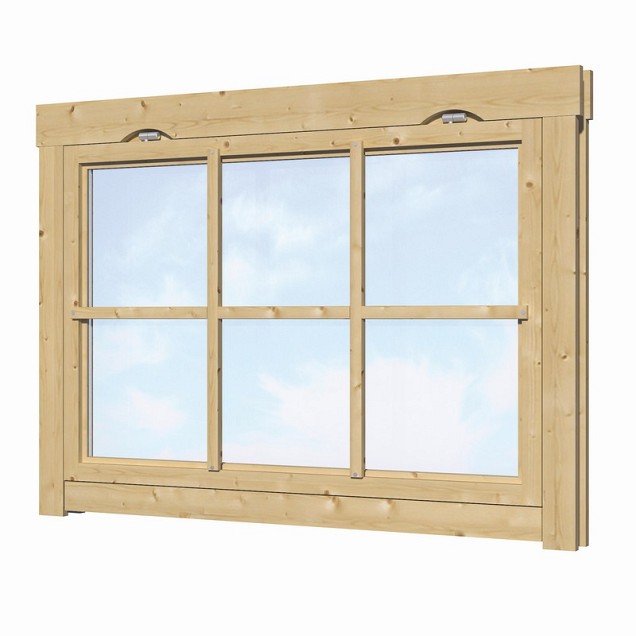 Uitzetraam+kozijn met roedes W2 enkel glas