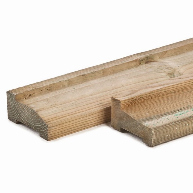 Funderingsbalk geïmpreg. standaard 4,5x9x300 cm, met afwatering