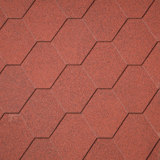 Dakshingles hexagonaal Rood 3 m²