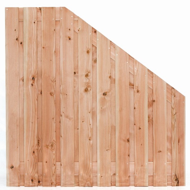 Tuinscherm lariks 21 planks Zwarte Woud 180-90x180 cm VERLOOP