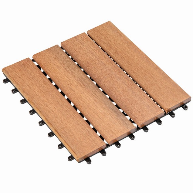 Tuintegel hardhout Siantar 30x30 cm recht