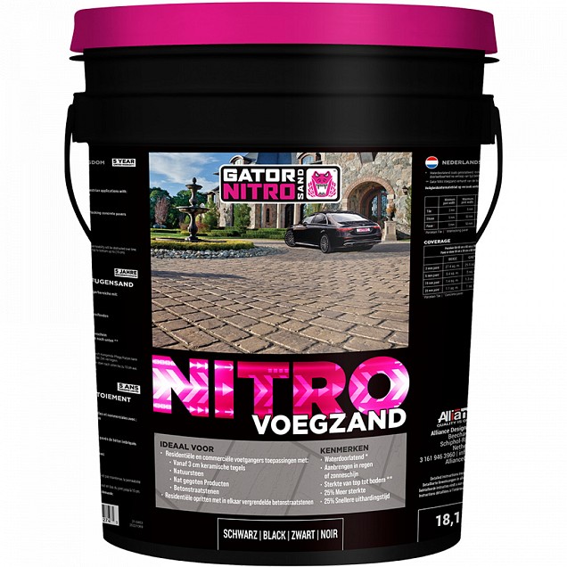 Gator Nitro Sand Zwart 40LBS/18,14 kg emmer
