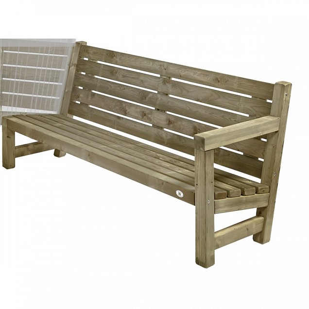 Loungebank driezits, 180  cm, bestemd voor hoekelement