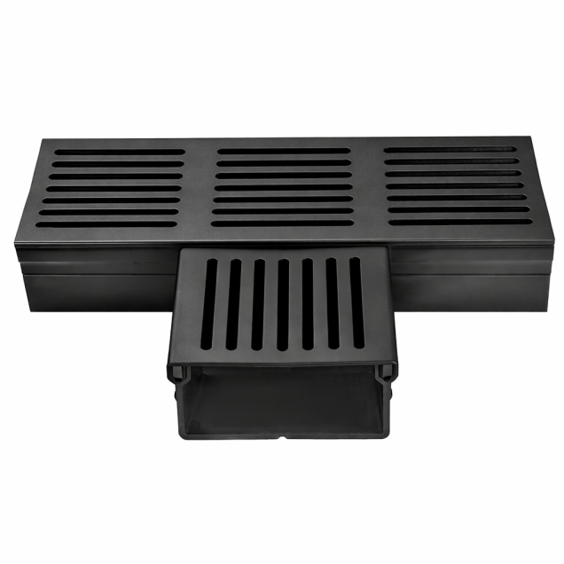 U-Drain afvoergoot WaterWijs 5-10-T koppelstuk zwart