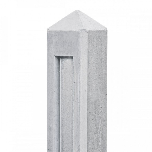 Berton©-paal Hunze wit/grijs, diamantkop 10x10x145 cm eindmodel