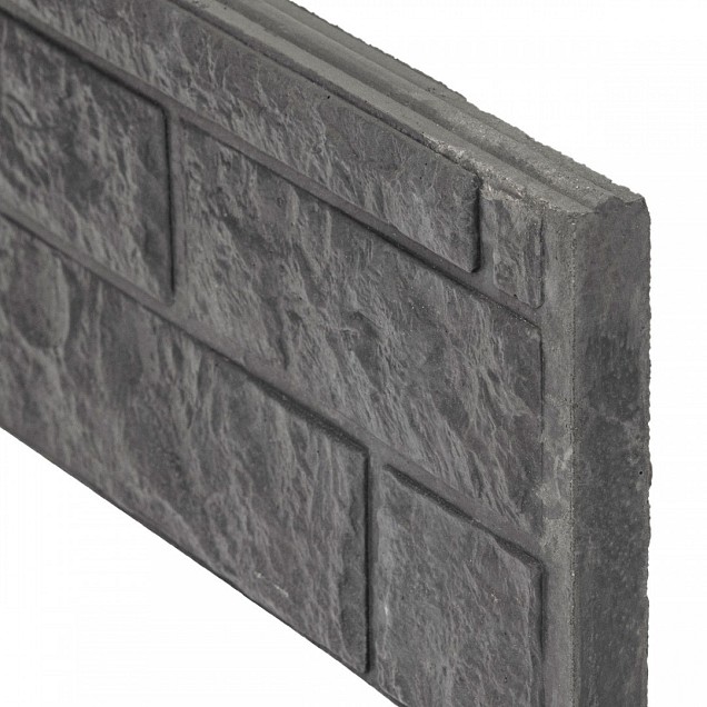 Berton©-motiefplaat smal antraciet H26xD3,5xL184 cm rotsmotief