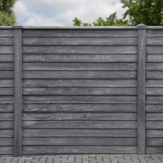 Berton©-motiefplaat smal antraciet H26xD3,5xL184 cm rabat-houtmotief