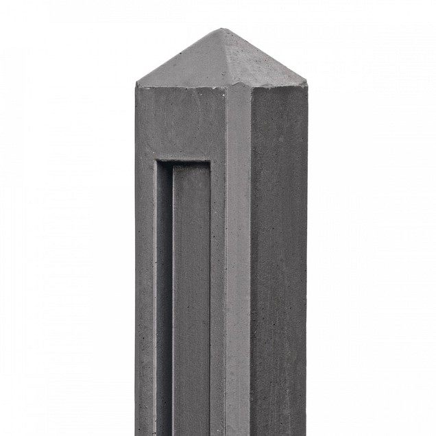 Berton©-paal antraciet Hunze, diamantkop 10x10x145 cm T-model