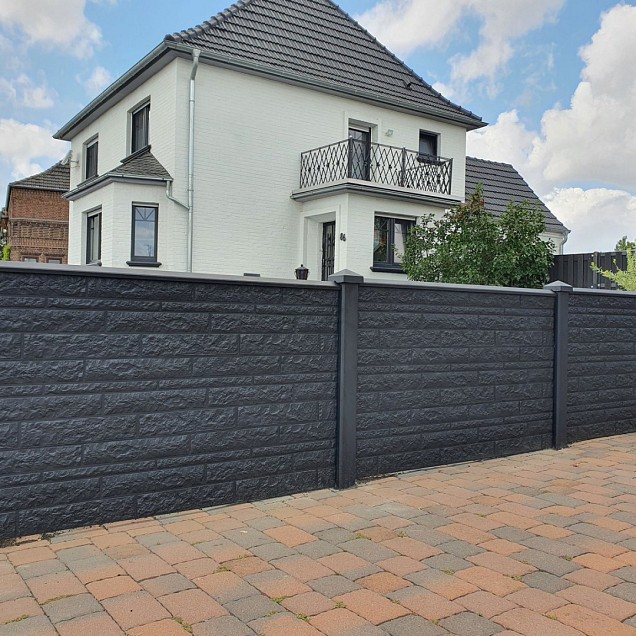 Berton©-motief-vulplaat antraciet gecoat H20xD3,5xL184 cm rotsmotief