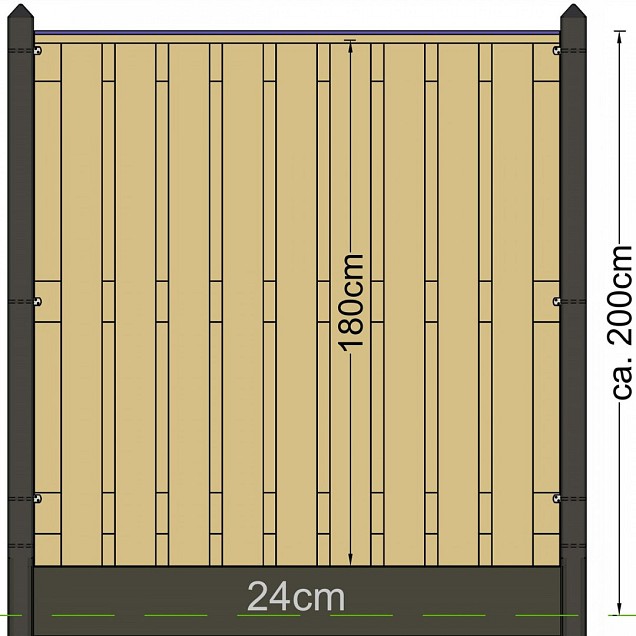 Berton©-paal Schelde antraciet gecoat, diamantkop 8,5x8,5x277 cm Eindmodel