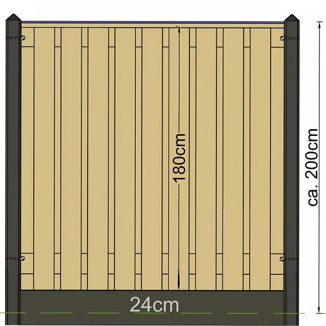 Berton©-paal Amstel LG, antraciet gecoat, diamantkop 10x10x280 cm tussenmodel