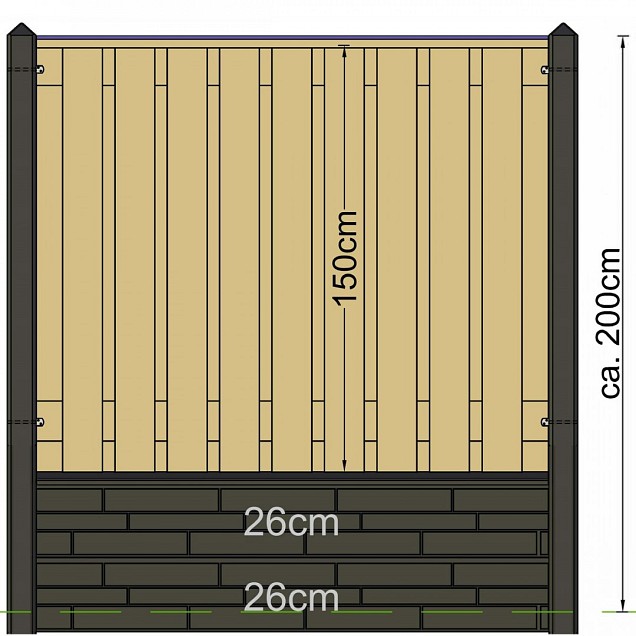 Berton©-paal Geul antraciet gecoat, diamantkop 10x10x280 cm eindmodel