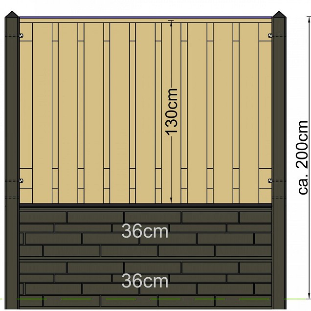 Berton©-motiefpaal Schie antraciet gecoat, diamantkop 10x10x280 cm met kabeldoorvoer