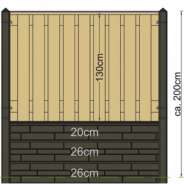 Berton©-motiefpaal Schie antraciet gecoat, diamantkop 10x10x280 cm eindmodel