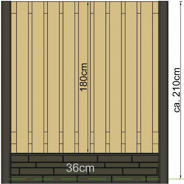 Berton©-sleufpaal Reest antraciet gecoat 11,5x11,5x280 cm tussenmodel