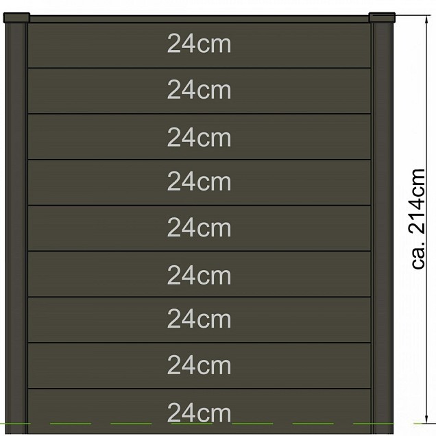 Berton©-sleufpaal Reest antraciet gecoat 11,5x11,5x280 cm T-model
