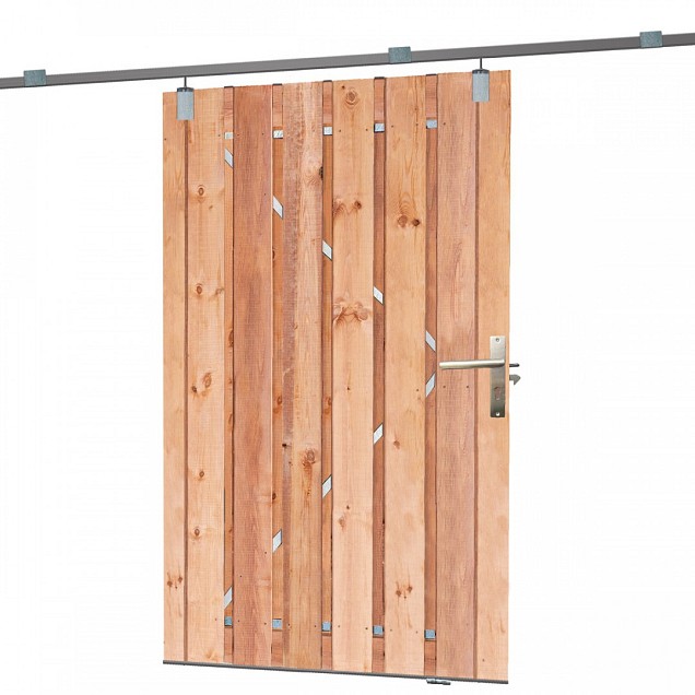 Tuindeur schuifsysteem Red Class Wood H195x130 cm