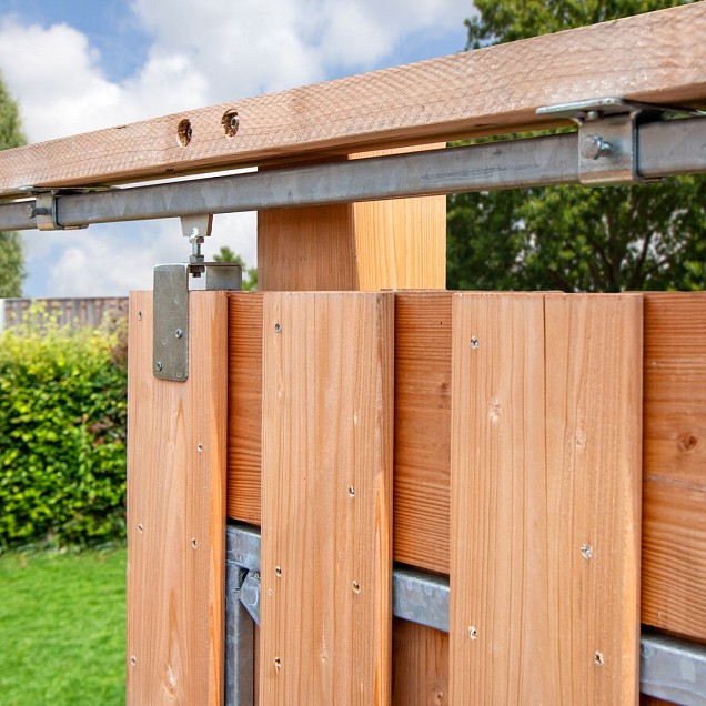 Tuindeur schuifsysteem Red Class Wood H195x130 cm