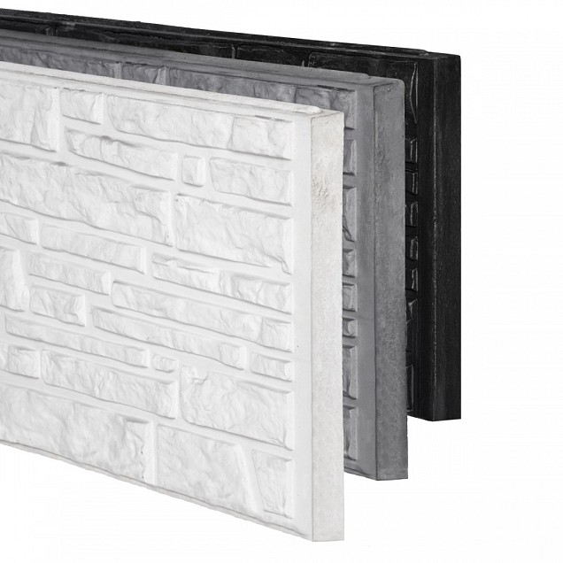 Berton©-motiefplaat smal wit/grijs H26xD3,5xL184 cm Rustico