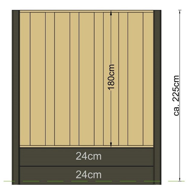 Berton©-E-sleufpaal Vecht wit/grijs 10x10x294 cm eindmodel