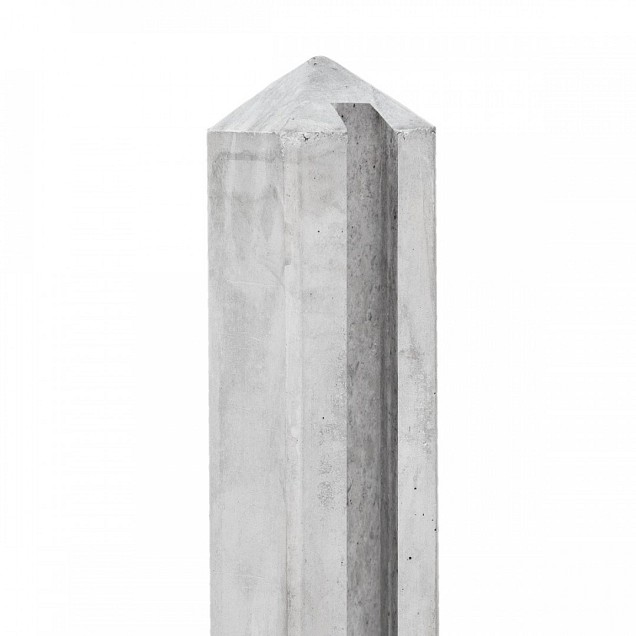 Berton©-sleufpaal Dinkel wit/grijs 11,5x11,5x278 cm hoekmodel