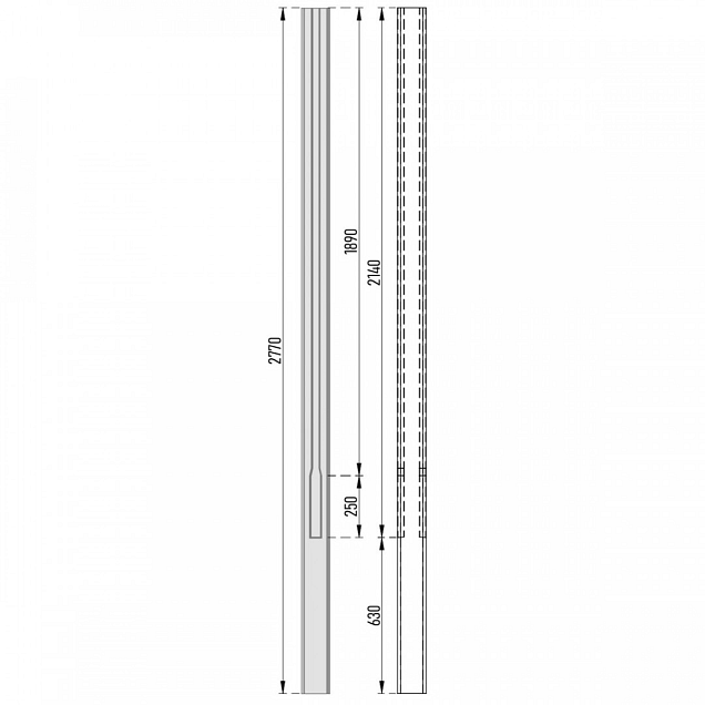 Berton©-sleufpaal Dinkel wit/grijs 11,5x11,5x278 cm hoekmodel