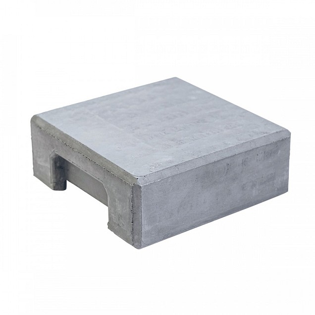 Berton©-afdekpet wit/grijs, vlakke kop 14x14x5 cm T-model