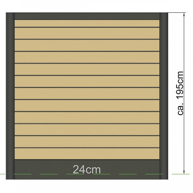 Berton©-sleufpaal Dinkel antraciet gecoat 11,5x11,5x277 cm eindmodel