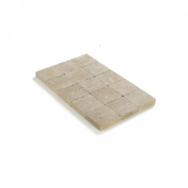 Kassei getrommeld 15x15x4 Zandgeel
