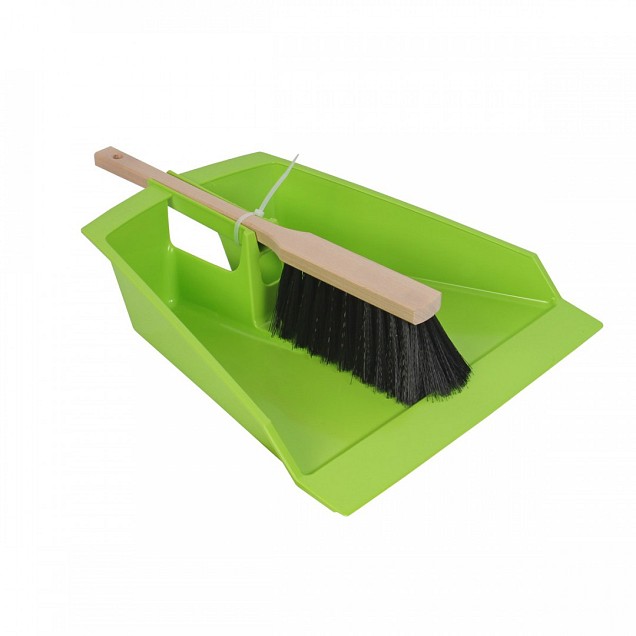 Bladerenblik - Met stoffer - Kunststof - Hout - Lime
