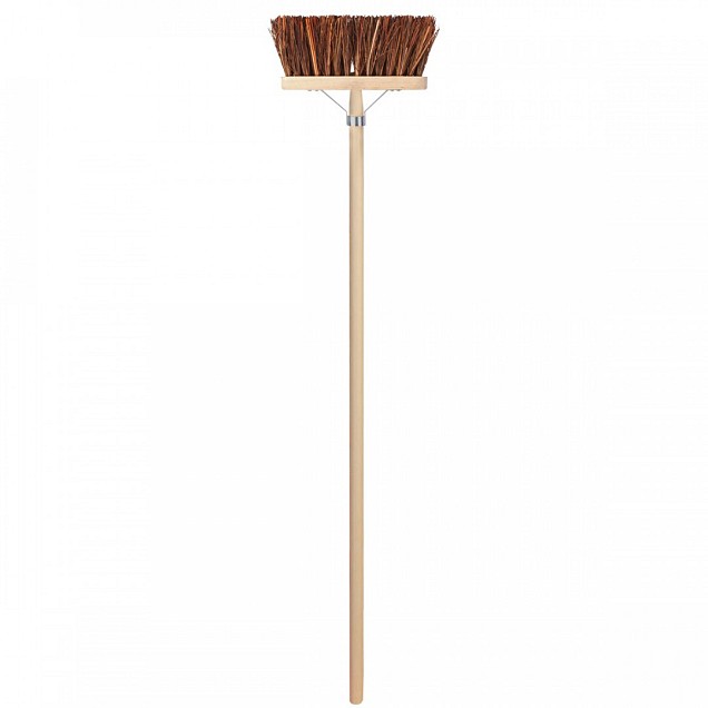 Bezem - Natuurvezel - 30 cm - Houten steel - 140 cm