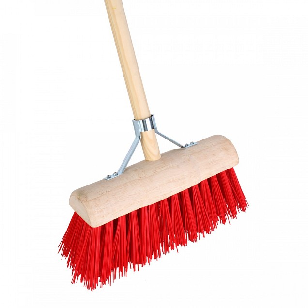 Bezem - Halfrond - Professioneel - Houten steel - 140 centimeter