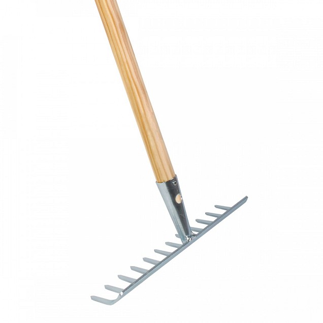 Tuinhark - 12 tanden - Verzinkt - 30 cm - Essenhouten steel - 160 cm