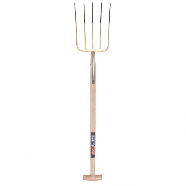 Mestvork - 5 tanden - Essenhouten steel - 85 centimeter