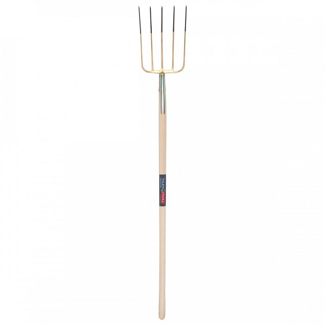 Mestvork - 5 tanden - Essenhouten steel - 130 centimeter