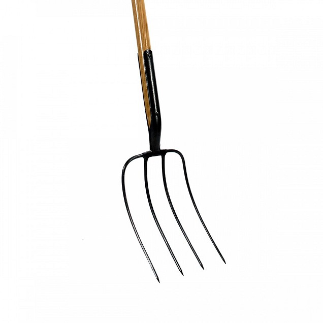 Mestvork - Professioneel - Vaste veer - 4 tanden - Essenhouten steel - 85 cm