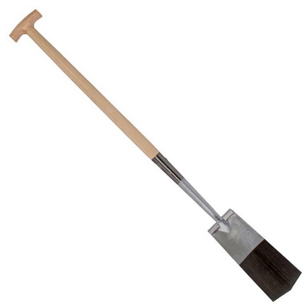 Draineerspade - Blank gepolijst - Met opstapje - Essenhouten steel - 76 cm