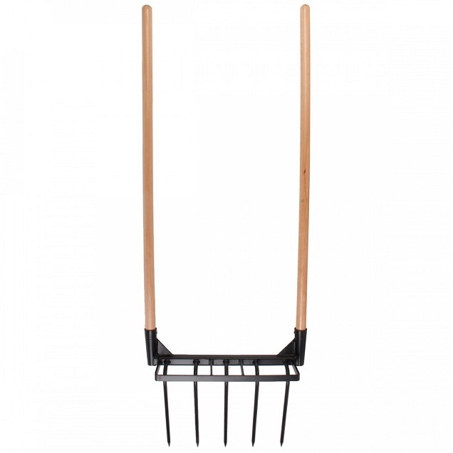 Woelvork - Compostvork - 5 tanden - Houten stelen - 120 cm