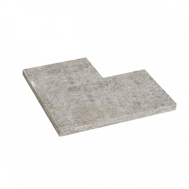 Blue Stone strook gevlamd & geborsteld 30 cm breed hoekstuk 50/30x3 cm.